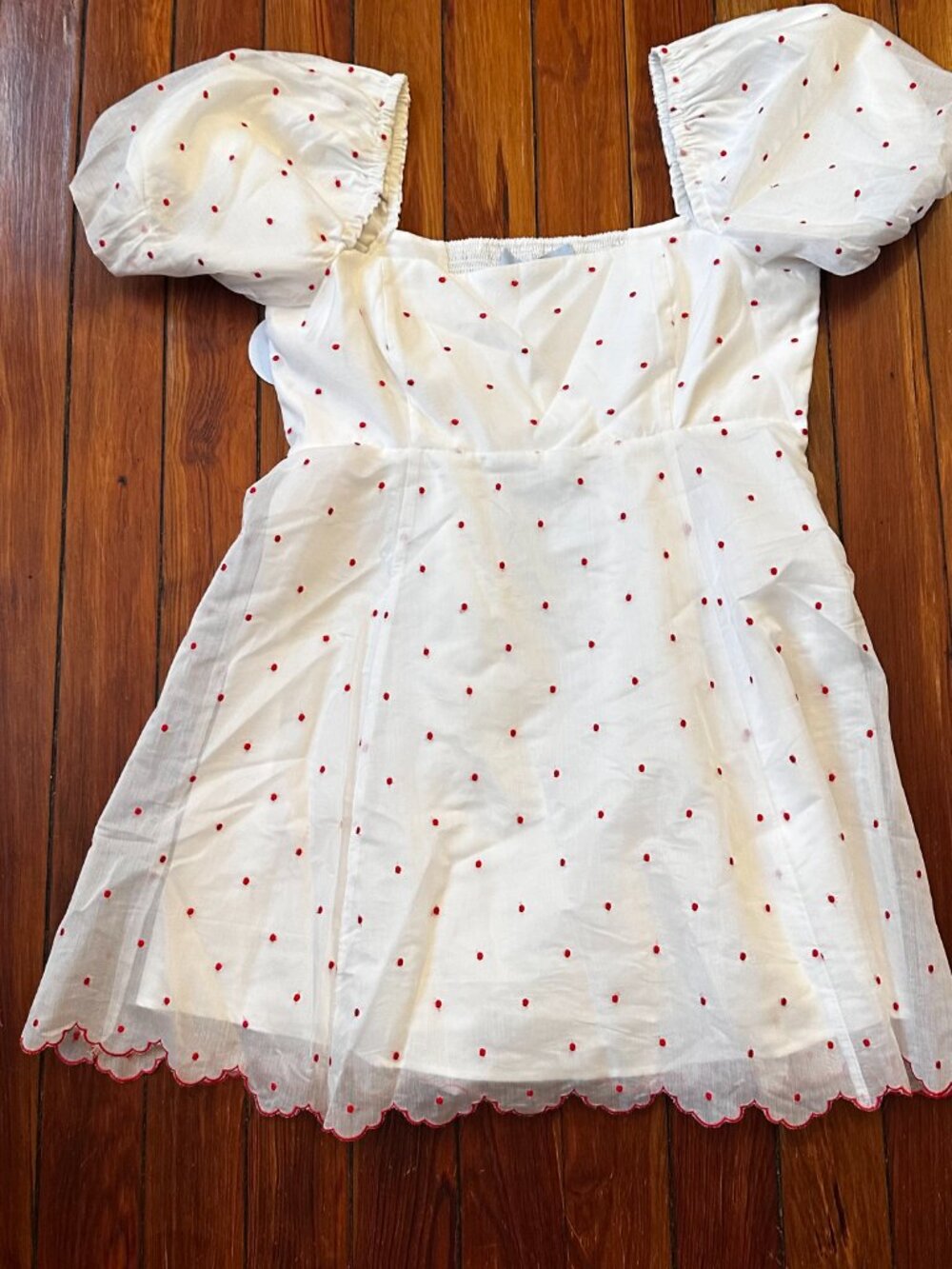 NWT Hill House Matilda Mini Dress Cherry Organza Dot - Picture 4 of 8
